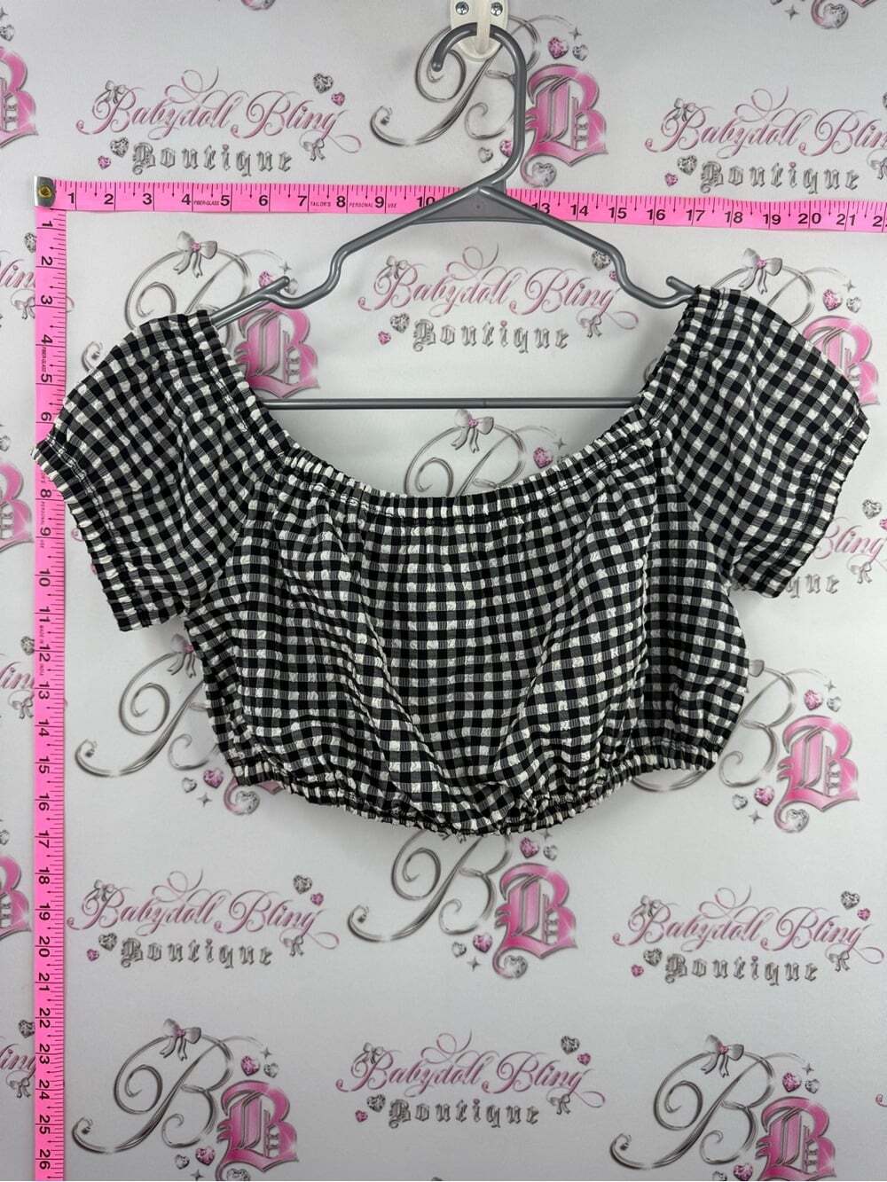 Wilfred shirt gingham milkmaid Black and White Gingham Off-Shoulder Crop Top
